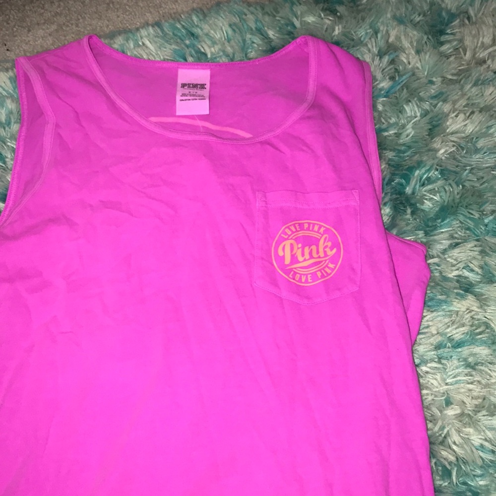 PINK orange & pink muscle tee